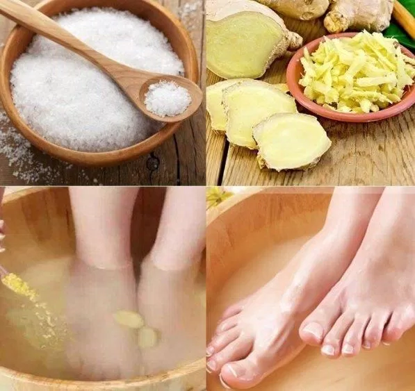 Ngâm chân với nước muối ấm và gừng giúp lưu thông máu, hạn chế những cơn đau trong ngày đèn đỏ (Ảnh: Internet). Ngâm chân với nước muối ấm và gừng giúp lưu thông máu, hạn chế những cơn đau trong ngày đèn đỏ (Ảnh: Internet).