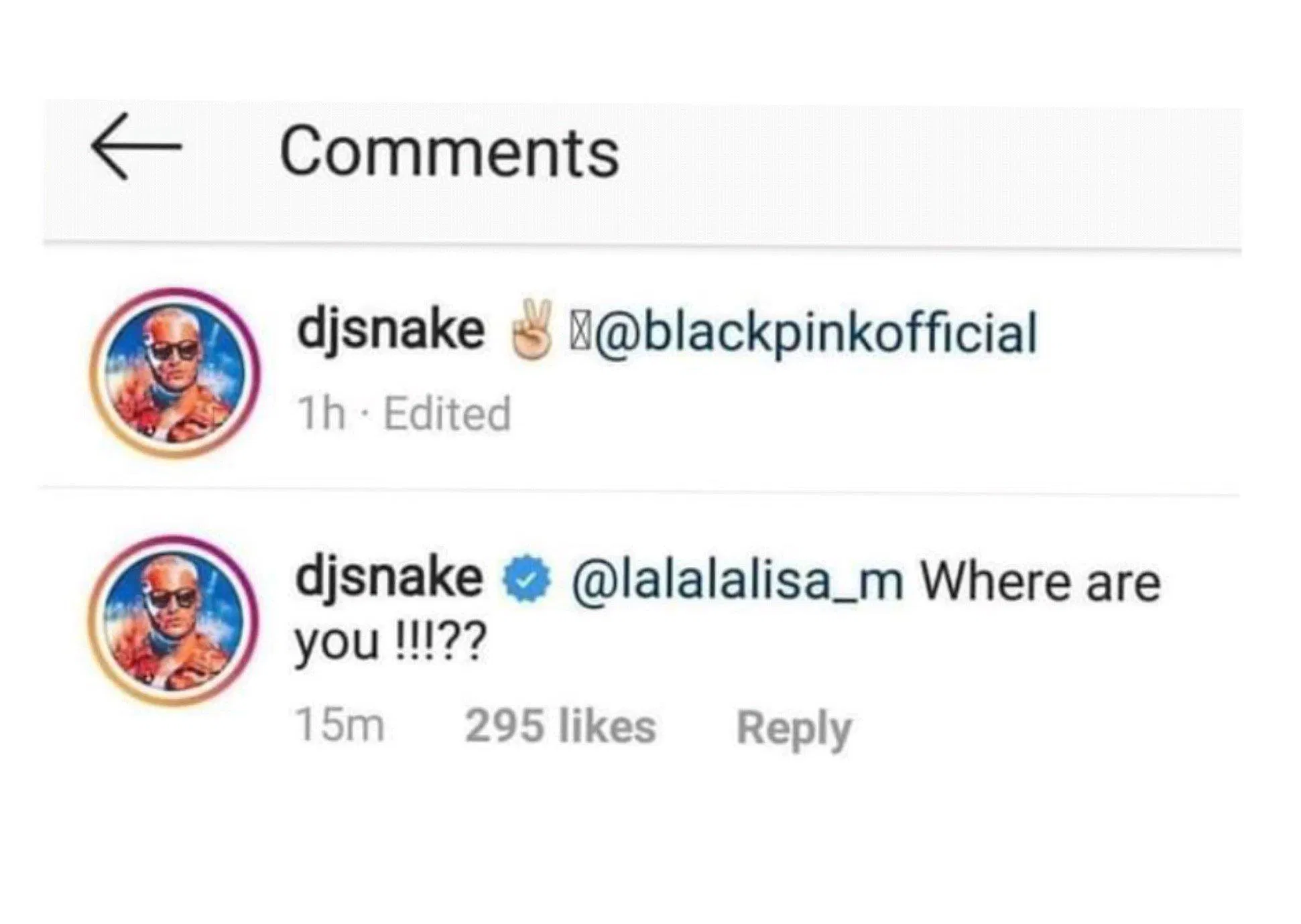 Anh chàng DJ comment tag tài khoản của Lisa với dòng “Where are you?” (Nguồn: Internet). Anh chàng DJ comment tag tài khoản của Lisa với dòng “Where are you?” (Nguồn: Internet).