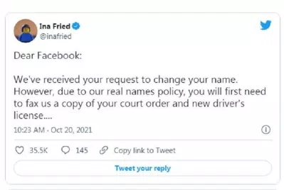 Nhái lại giọng điệu của Facebook về "chính sách tên thật" (Ảnh: Internet). Nhái lại giọng điệu của Facebook về "chính sách tên thật" (Ảnh: Internet).
