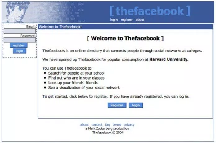 Tên gọi ban đầu của mạng xã hội này là Thefacebook (Ảnh: Internet).