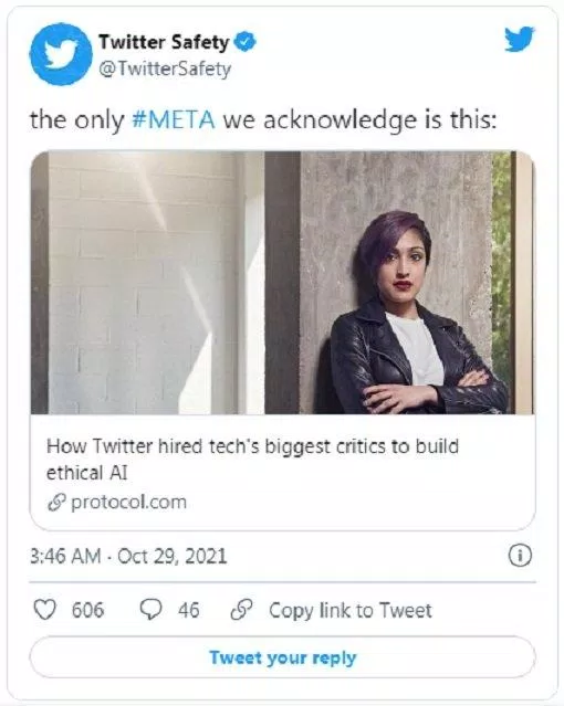 Đối với Twitter thì chỉ có một Meta mà thôi (Ảnh: Internet). Đối với Twitter thì chỉ có một Meta mà thôi (Ảnh: Internet).