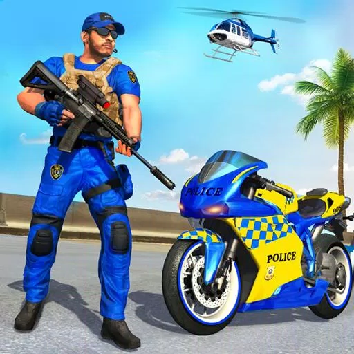 Game US Police Bike Chase: Moto Rider Crime City trên điện thoại (Ảnh: Internet).