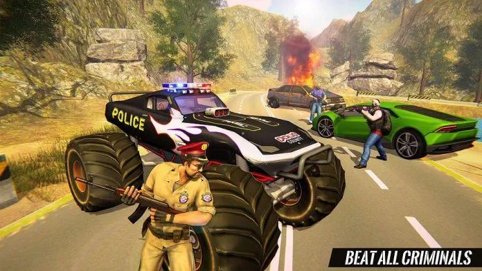 Game Police Monster Truck Gangster Car Chase trên điện thoại (Ảnh: Internet). Game Police Monster Truck Gangster Car Chase trên điện thoại (Ảnh: Internet).