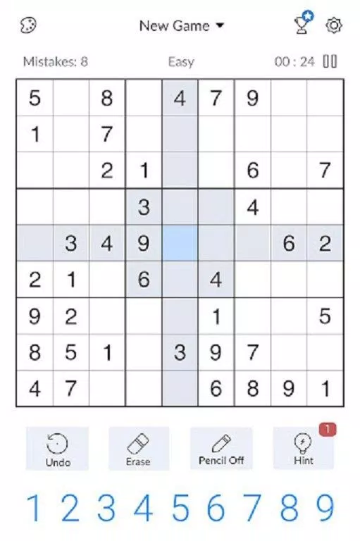 Game giải đố Sudoku chơi trên điện thoại (Ảnh: Internet).
