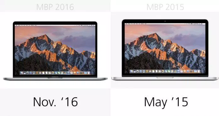 So sánh MacBook Pro 2015 và 2016 (Ảnh: Internet).