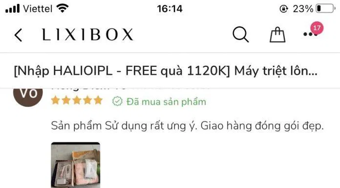Đánh giá sản phẩm trên lixibox. (Nguồn: Internet)