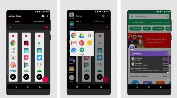 Ứng dụng Meteor Swipe thay đổi giao diện Android (Ảnh: Internet).
