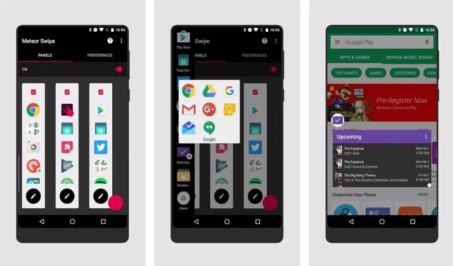 Ứng dụng Meteor Swipe thay đổi giao diện Android (Ảnh: Internet).