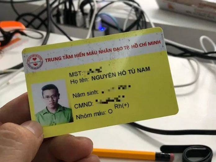 Trên thẻ hiến máu có ghi nhóm máu (Ảnh: Internet). Trên thẻ hiến máu có ghi nhóm máu (Ảnh: Internet).