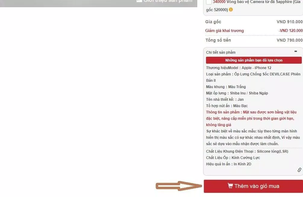 Chọn "Thêm vào giỏ mua" ở dưới cùng (Ảnh: BlogAnChoi). Chọn "Thêm vào giỏ mua" ở dưới cùng (Ảnh: BlogAnChoi).