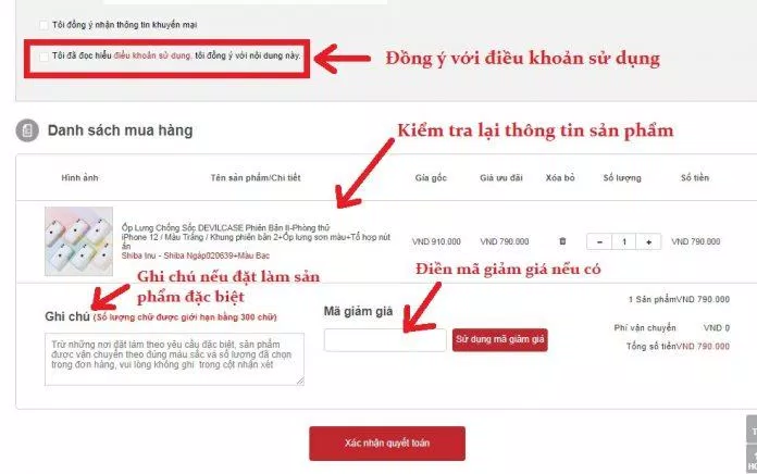 Các bước cuối cùng để đặt đơn hàng (Ảnh: BlogAnChoi). Các bước cuối cùng để đặt đơn hàng (Ảnh: BlogAnChoi).