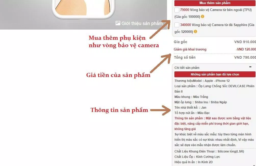 Kiểm tra lại thông tin và có thể mua thêm sản phẩm (Ảnh: BlogAnChoi).