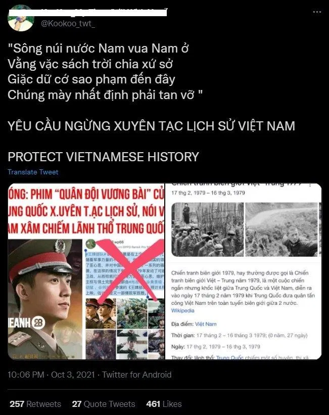 Dù có là idol của bạn, thì tổ quốc vẫn quan trọng hơn. (Ảnh: Internet)