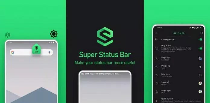 Thay đổi giao diện thanh trạng thái với Super Status Bar (Ảnh: Internet).