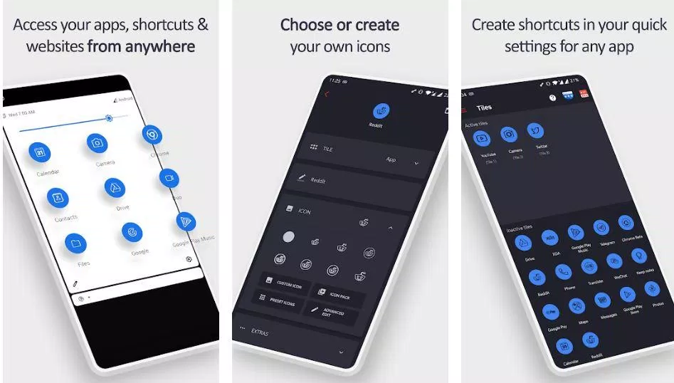 Ứng dụng Tile Shortcuts thay đổi giao diện Android (Ảnh: Internet).