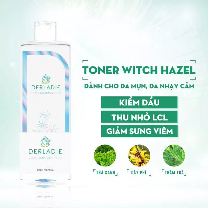 Nước hoa hồng Derladie Natural Witch Hazel Toner có dung tích siêu to lên đến 500ml ( Nguồn: internet)