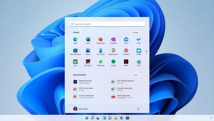 Nút Start và taskbar nằm giữa thay vì bên trái (Ảnh: Internet). Nút Start và taskbar nằm giữa thay vì bên trái (Ảnh: Internet).