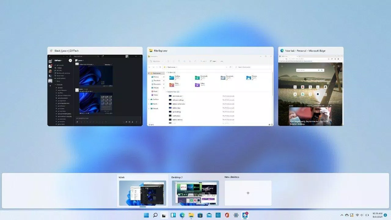 Nhiều desktop trong Windows 11 (Ảnh: Internet).