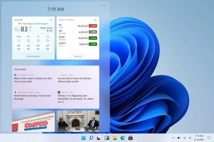 Widget trên Windows 11 (Ảnh: Internet).