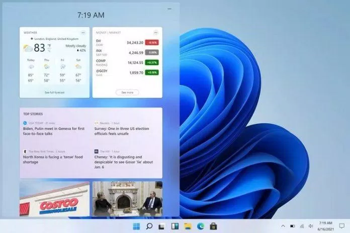 Widget trên Windows 11 (Ảnh: Internet). Widget trên Windows 11 (Ảnh: Internet).