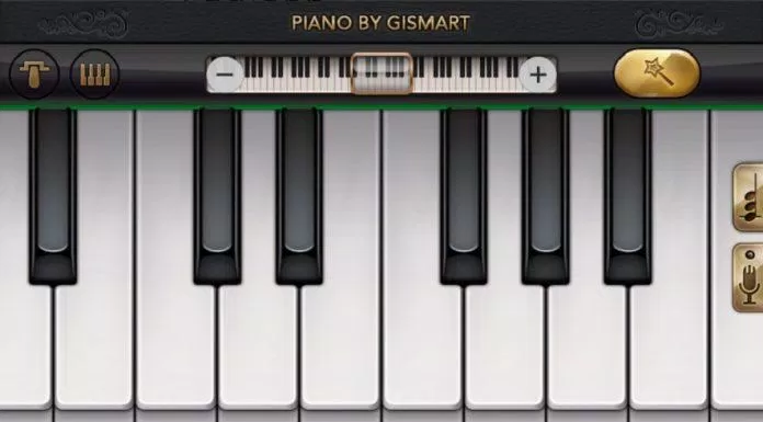 Ứng dụng Piano (Gismart) trên điện thoại (Ảnh: Internet).