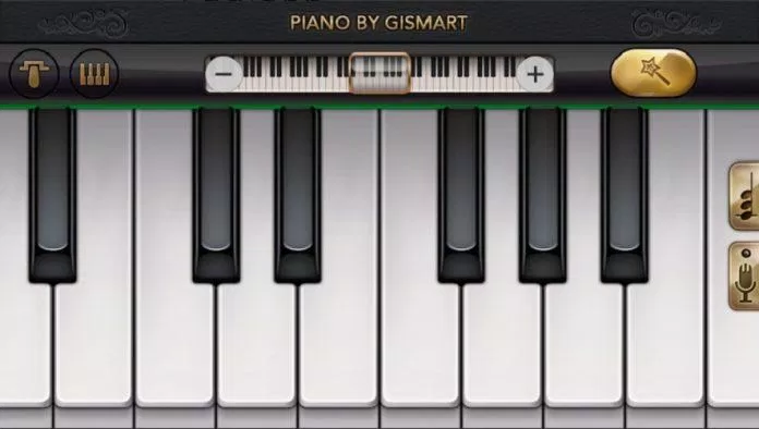 Sử dụng đàn piano (Gismart) trên điện thoại (Ảnh: Internet).