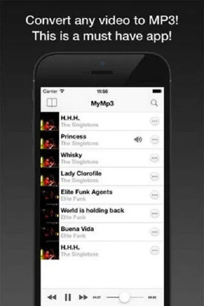 Ứng dụng MyMP3 trên điện thoại (Ảnh: Internet). Ứng dụng MyMP3 trên điện thoại (Ảnh: Internet).