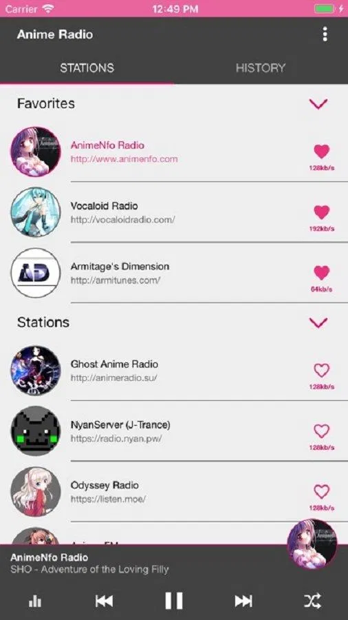 Ứng dụng Anime Radio trên điện thoại (Ảnh: Internet). Ứng dụng Anime Radio trên điện thoại (Ảnh: Internet).