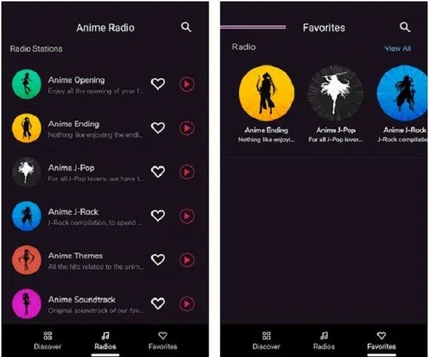 Ứng dụng Anime Radio trên điện thoại (Ảnh: Internet). Ứng dụng Anime Radio trên điện thoại (Ảnh: Internet).