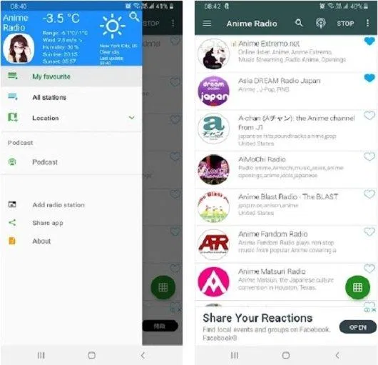 Ứng dụng Anime Radio trên điện thoại (Ảnh: Internet). Ứng dụng Anime Radio trên điện thoại (Ảnh: Internet).