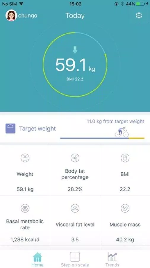 Ứng dụng Huawei Body Fat Scale trên điện thoại (Ảnh: Internet).