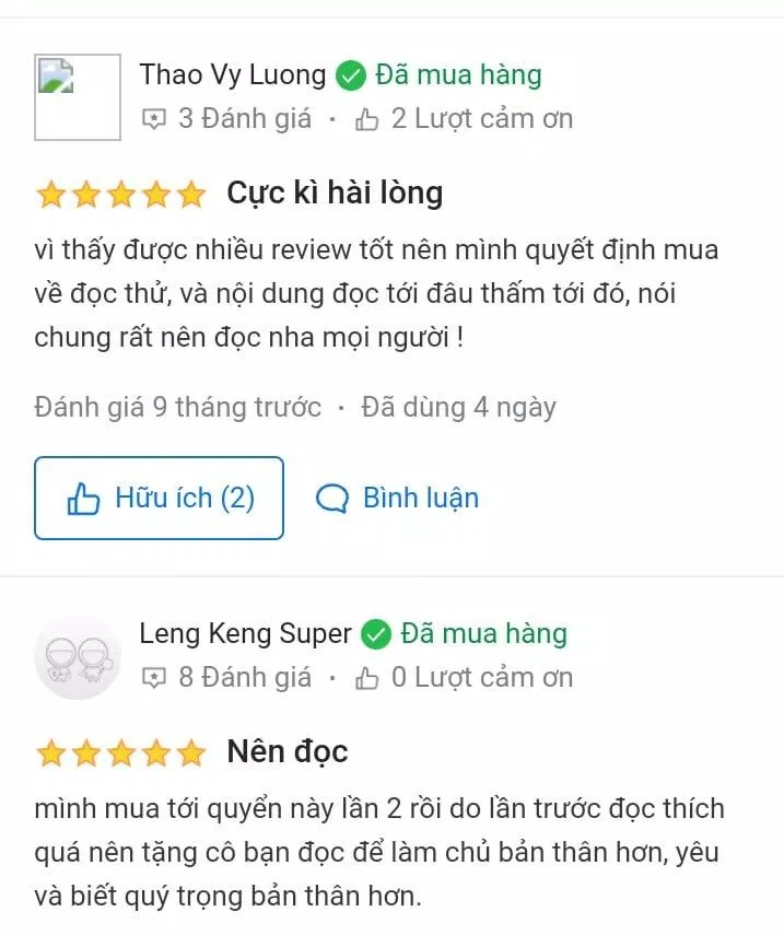 Đánh giá của bạn đọc về "Bạn đắt giá bao nhiêu?" trên Tiki (Nguồn ảnh: BlogAnChoi).