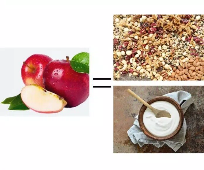 Snack kết hợp với táo (Nguồn: Internet)
