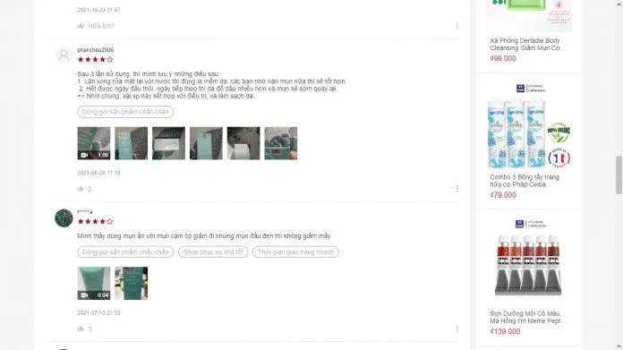 Nhận xét về hiệu quả trị mụn của sản phẩm (Ảnh: BlogAnChoi)
