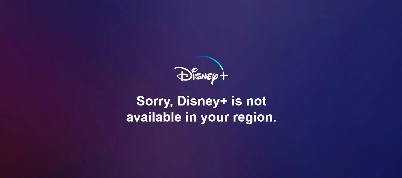 Khi đăng nhập vào trang chủ Disney người dùng tại khu vực ĐNÁ sẽ hiện thông báo "Disney+ không khả dụng tại khu vực của bạn" . (Ảnh: Internet).