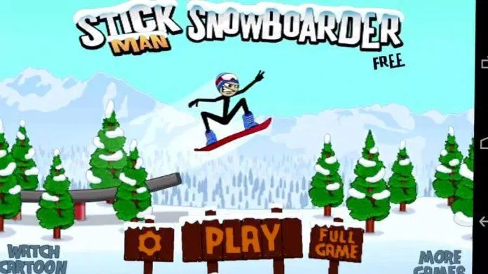 Game Stickman Snowboarder chủ đề mùa đông (Ảnh: Internet).