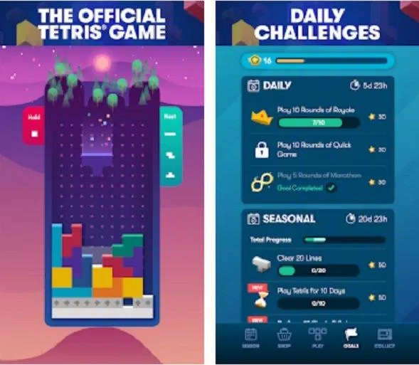 Game Tetris trên điện thoại (Ảnh: Internet).