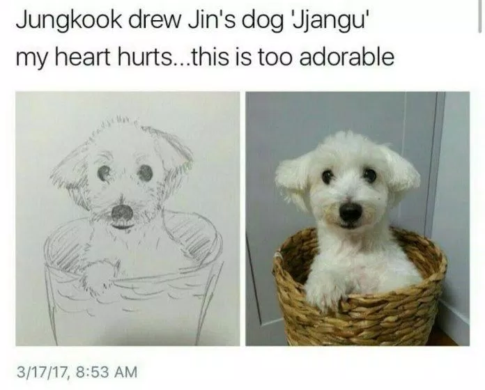Jungkook vẽ Jjangu (Ảnh: Internet)