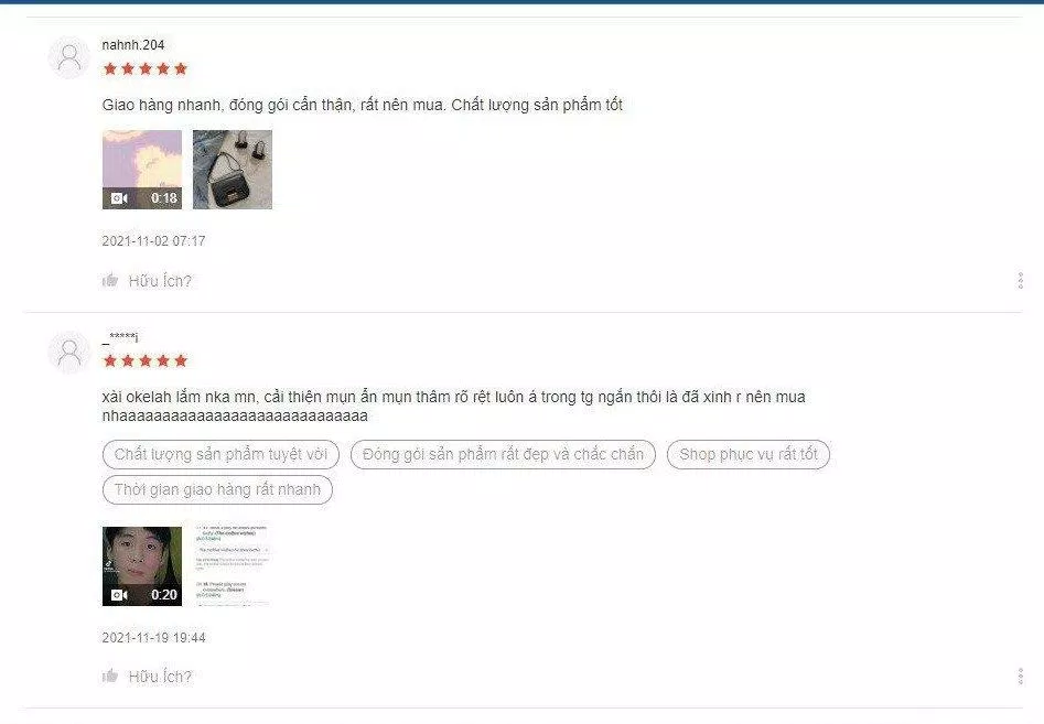 Nhận xét từ khách hàng đã sử dụng sản phẩm (Nguồn: Internet)