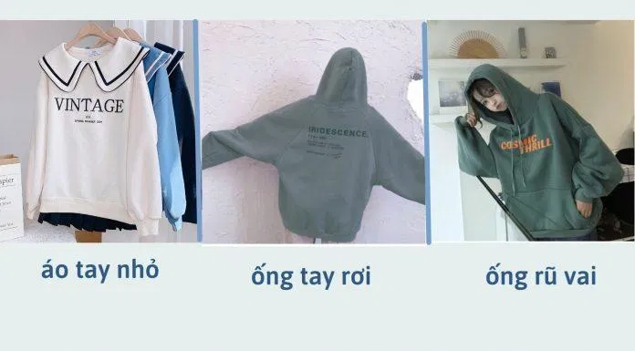 3 kiểu ống tay áo điển hình của hoodie và sweater (Nguồn: Internet) 3 kiểu ống tay áo điển hình của hoodie và sweater (Nguồn: Internet)