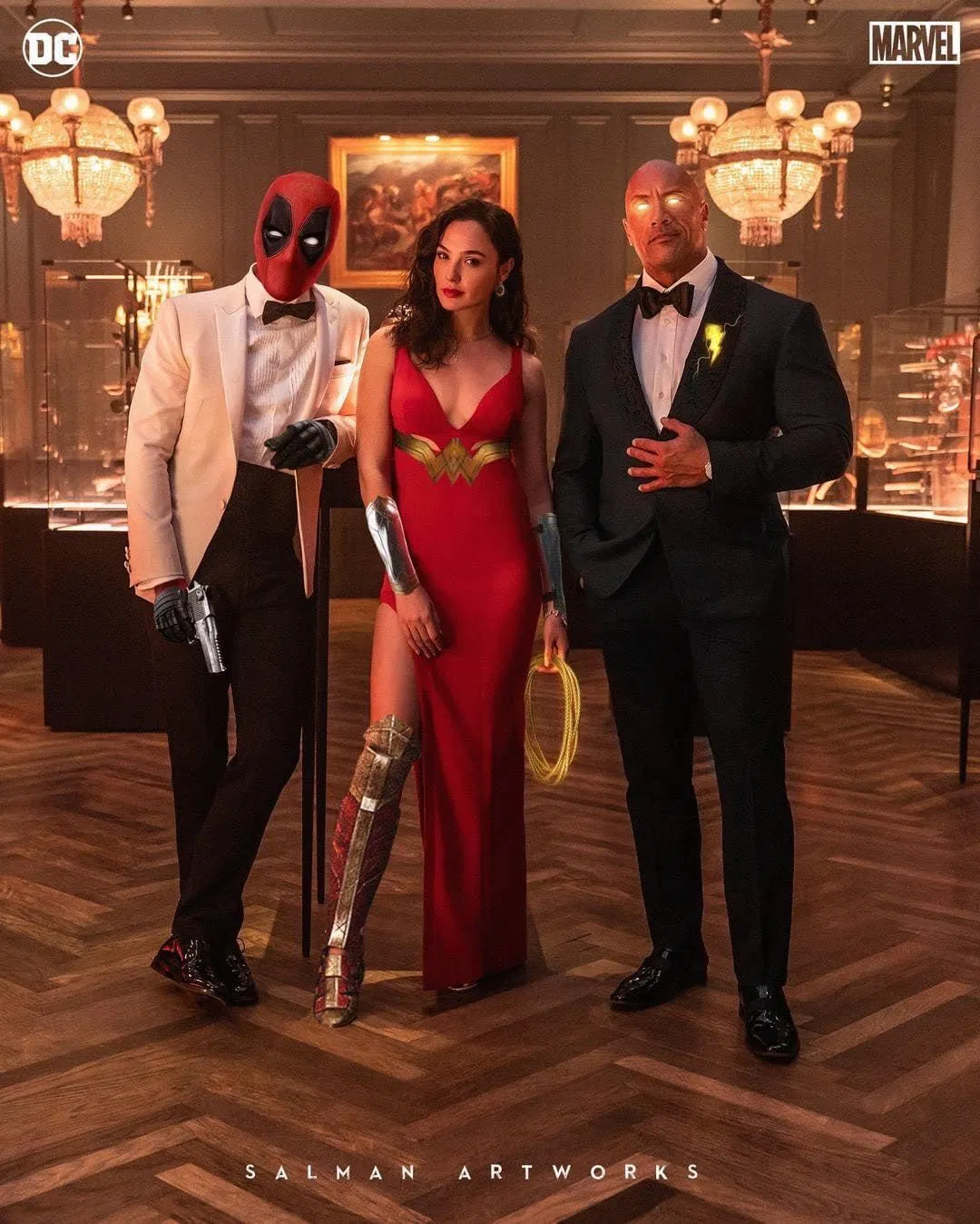 Bộ 3 siêu đẳng Deadpool, Black Adam và Wonder Woman cũng không cứu được chất lượng phim. (Ảnh: Internet)