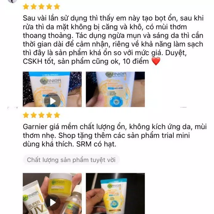 79 Review sữa rửa mặt Garnier Bright Complete 3in1 Foam Anti Acne: trị mụn, dưỡng sáng da mới nhất 14 Đánh giá của khách hàng sau khi sử dụng sản phẩm (Nguồn: Internet)
