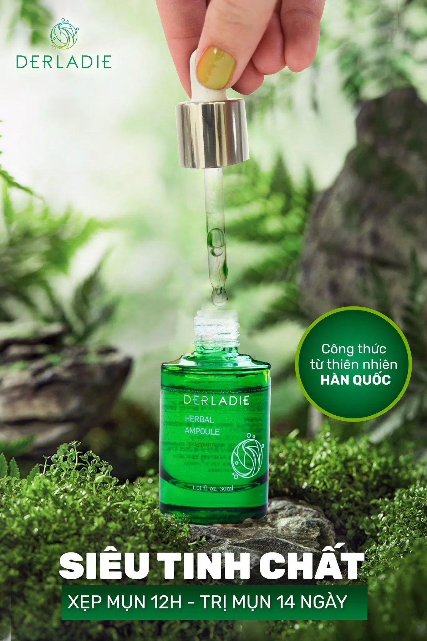 Tinh chất tràm trà Derladie Herbal Ampoule For Blemish đã thành sao sáng được các nàng tin tưởng hiện nay (Nguồn: Internet)