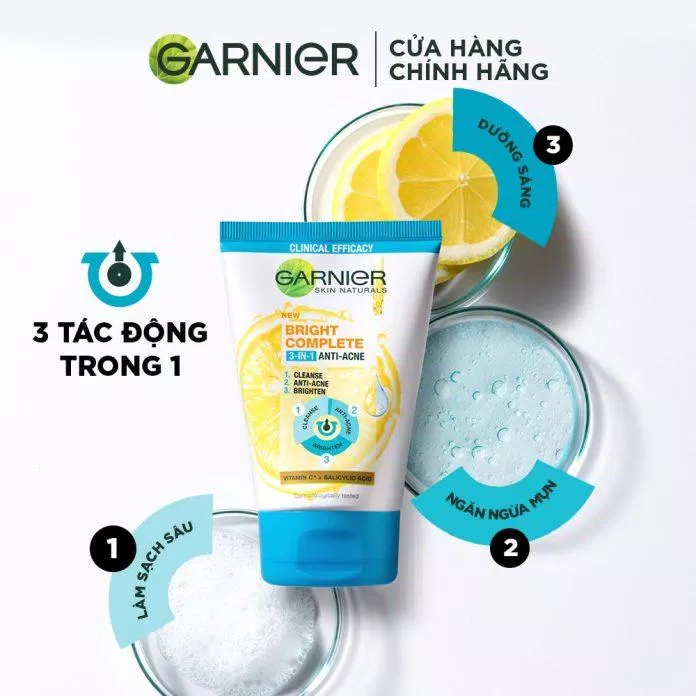 79 Review sữa rửa mặt Garnier Bright Complete 3in1 Foam Anti Acne: trị mụn, dưỡng sáng da mới nhất 4 Sữa rửa mặt Garnier