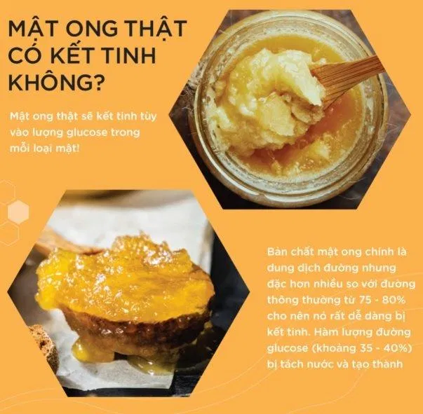 Kết tinh là hiện tượng bình thường ở mật ong. (Ảnh: Internet) Kết tinh là hiện tượng bình thường ở mật ong. (Ảnh: Internet)