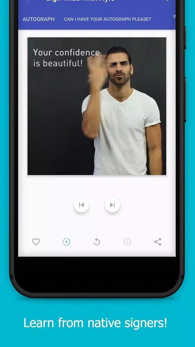 Ứng dụng tự học ngôn ngữ ký hiệu The ASL App trên điện thoại (Ảnh: Internet).