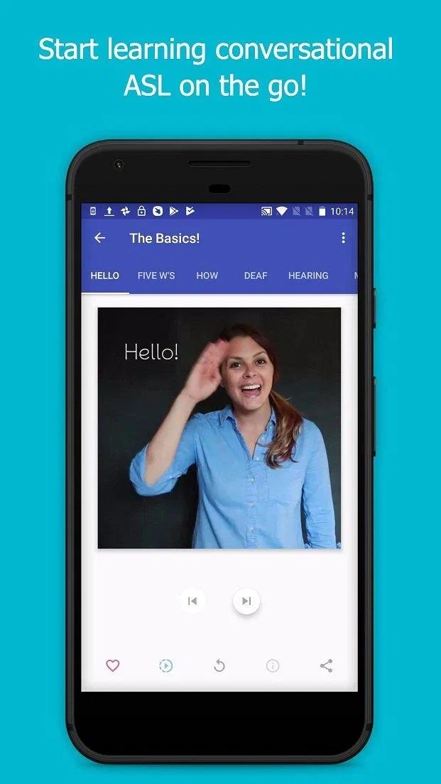 Ứng dụng tự học ngôn ngữ ký hiệu The ASL App trên điện thoại (Ảnh: Internet). Ứng dụng tự học ngôn ngữ ký hiệu The ASL App trên điện thoại (Ảnh: Internet).