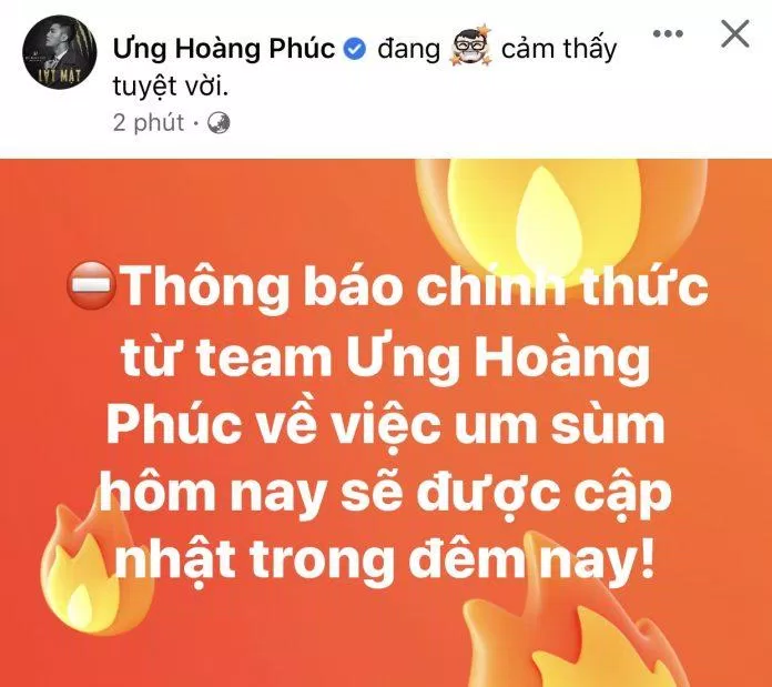 Nam ca sĩ cho biết ngay trong buổi tối sẽ giải thích cụ thể sự việc (Nguồn: Internet) Nam ca sĩ cho biết ngay trong buổi tối sẽ giải thích cụ thể sự việc (Nguồn: Internet)