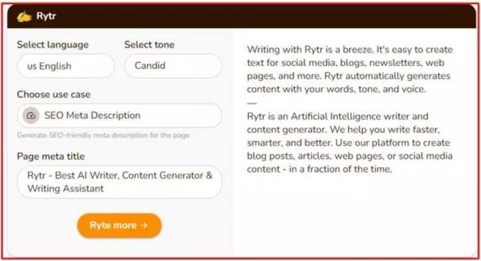 Đoạn văn được viết bởi trí tuệ nhân tạo của trang web Rytr.me (Nguồn: Internet)