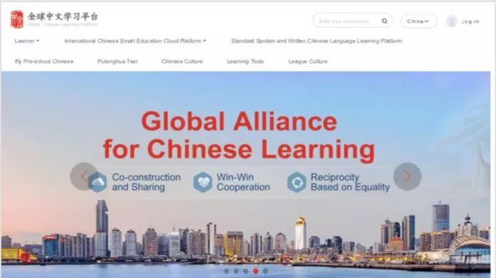 Website song ngữ Global Chinese Platform (Nguồn: Global Chinese https://www.chinese-learning.cn/#/web)